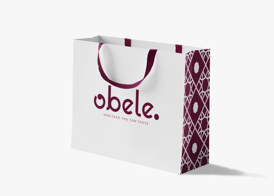 Obele branded shopping bag with kilim pattern
